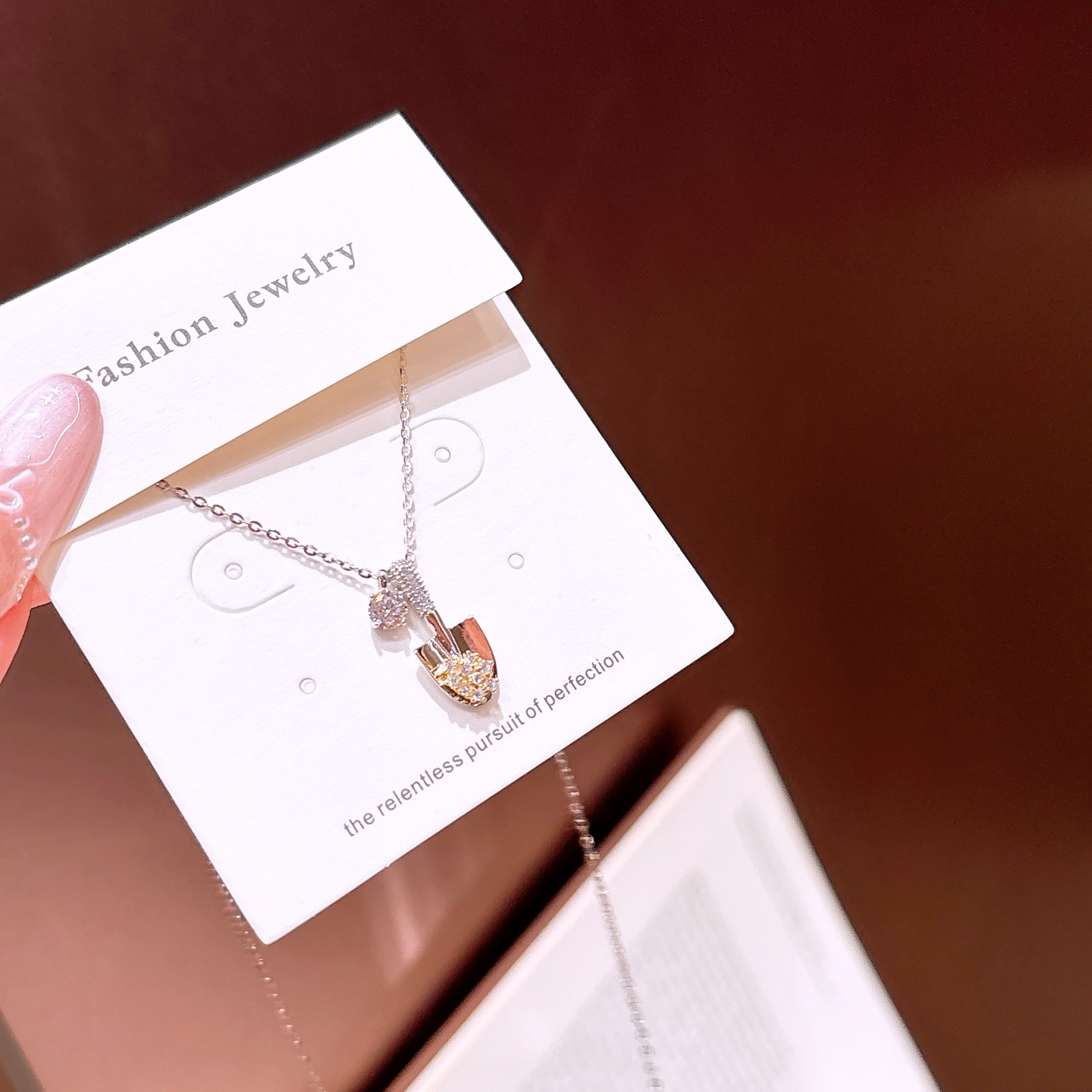 S925 Sterling Silver Moissanite Necklace Ultra Minimal Workplace