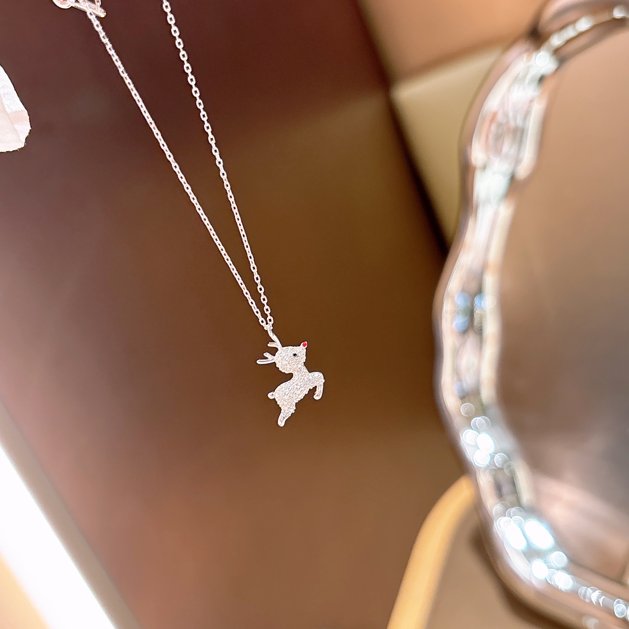 925 Silver Moissanite Necklace Ultra Minimal Spring Festival Silver