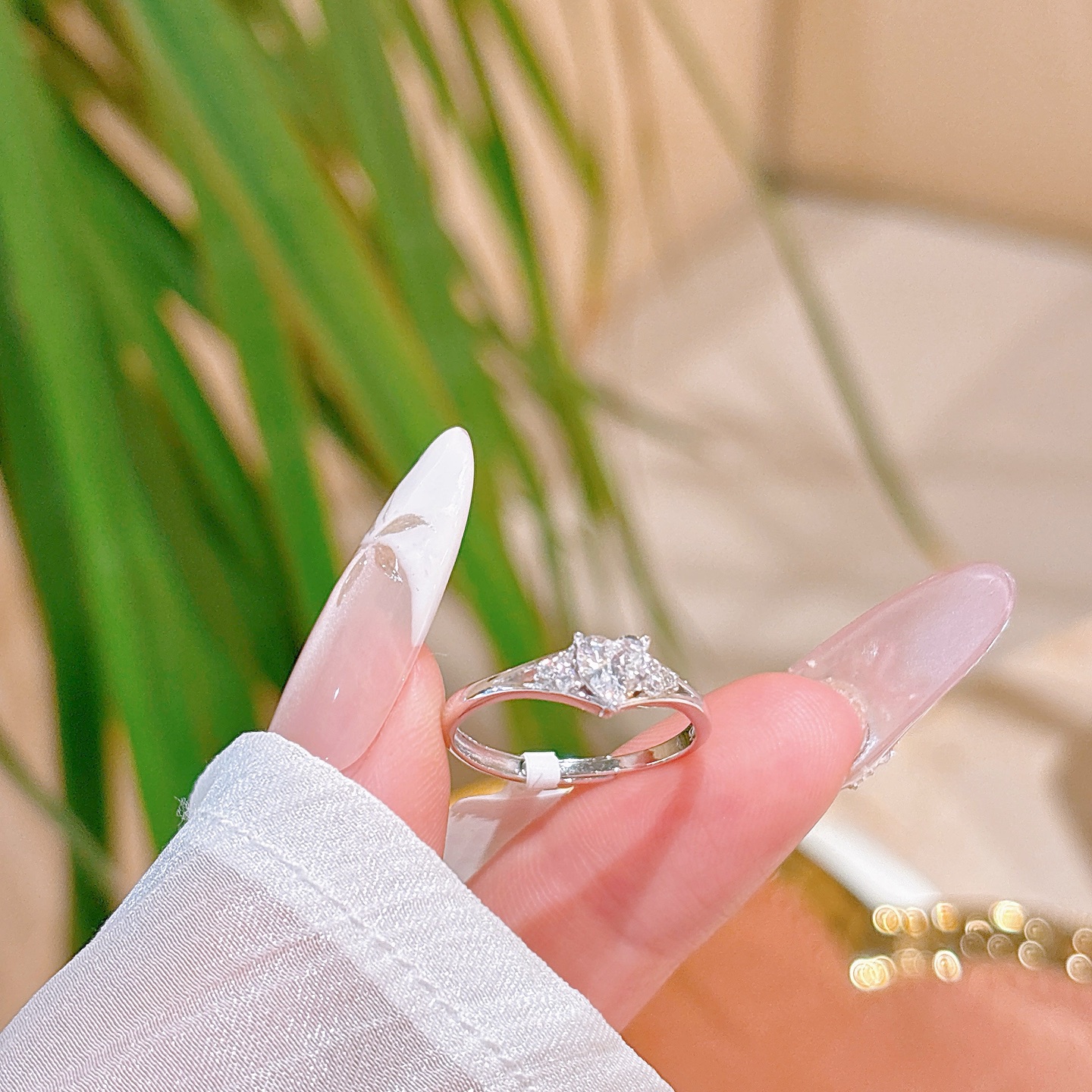 ユニーク低アレルギー銀リングゴールド 晩餐会