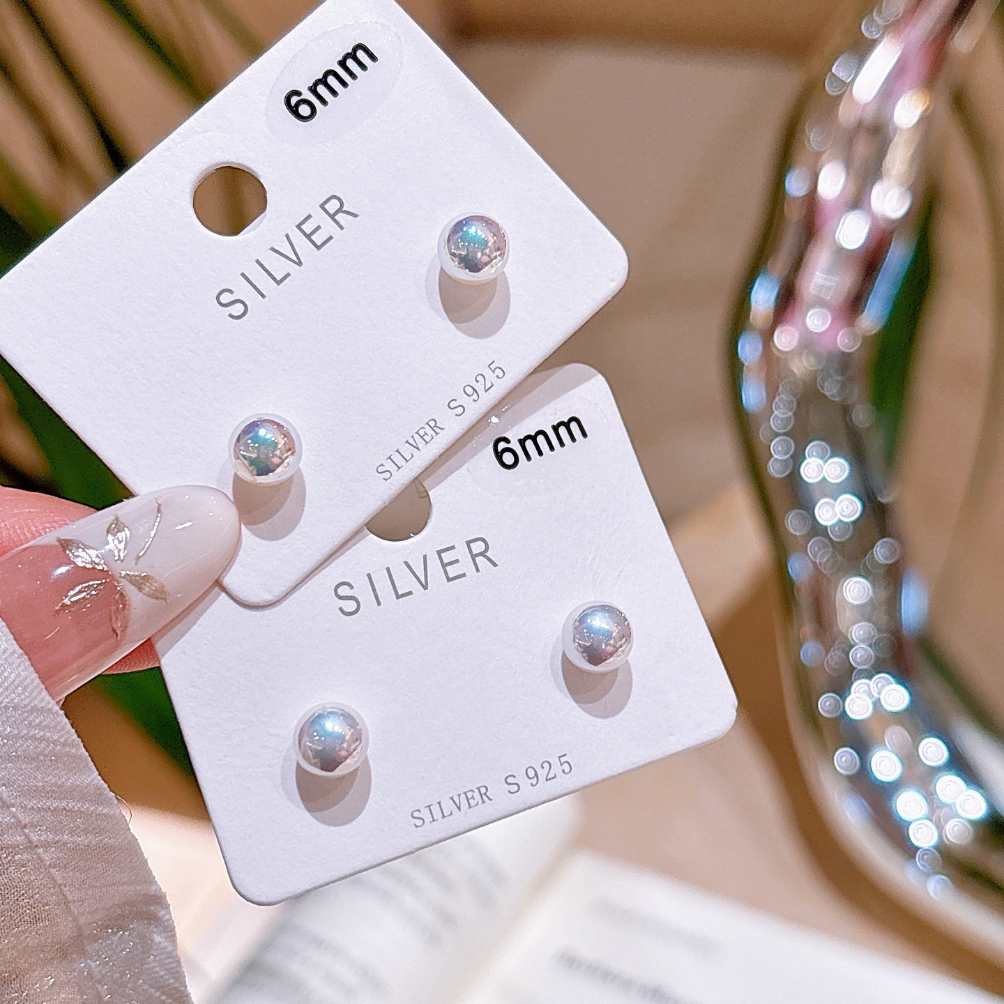 Low Allergy Silver Earrings Light Luxury New Year Silver