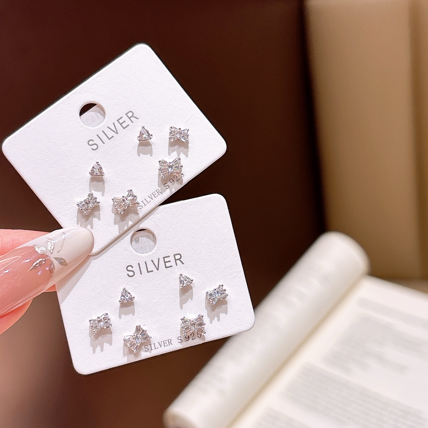 Low Allergy Silver Earrings Light Luxury Wedding Favor Gold