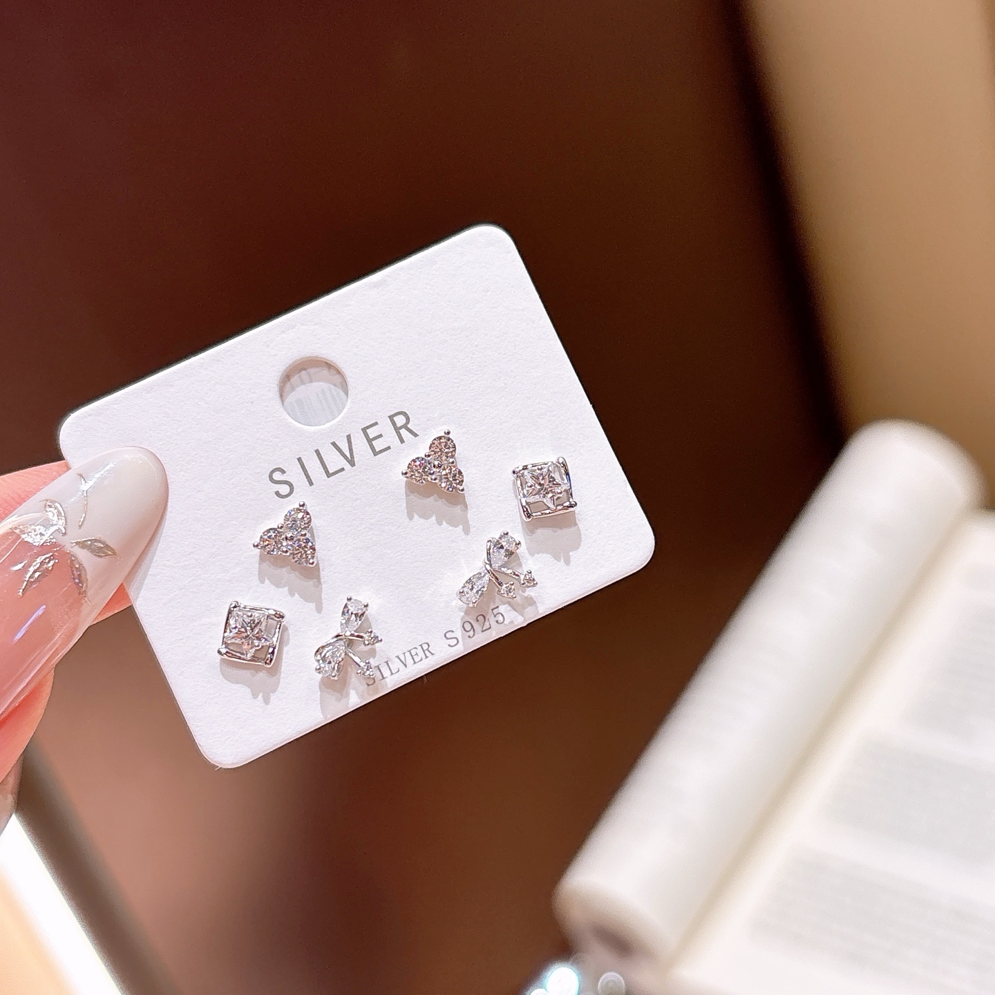 Solid Silver Earrings Sweet Gift for Her Gold