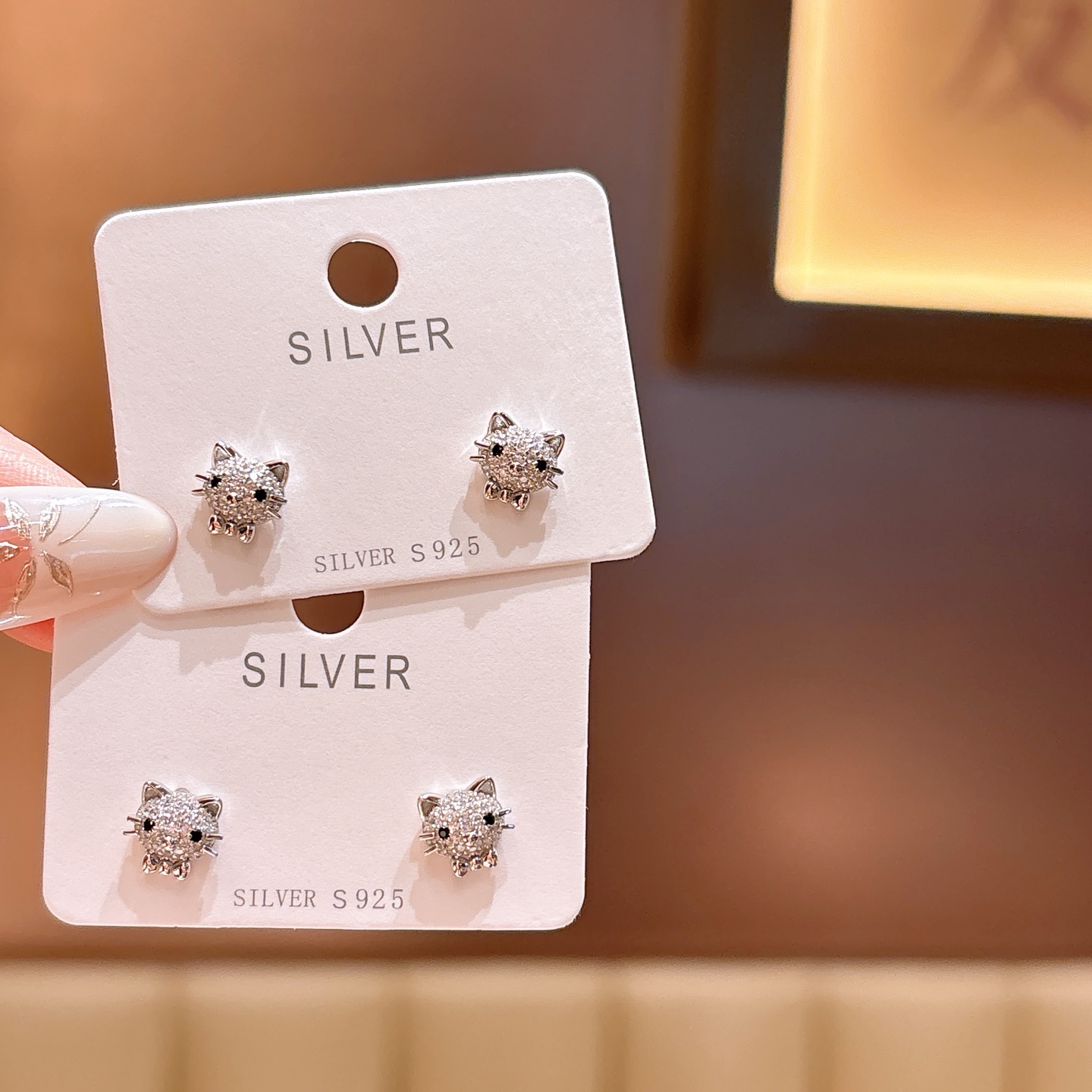 Hypoallergenic Silver Earrings Sweet & Cool Confession Gold