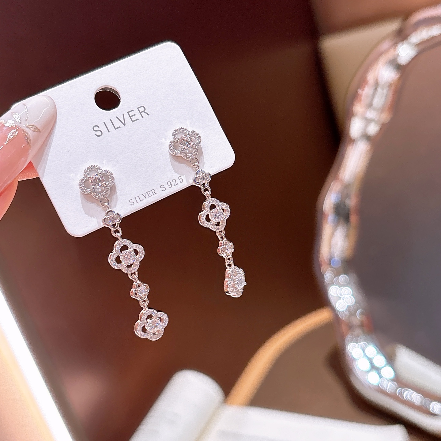 925 Silver Earrings Forest Gift for Her Gold