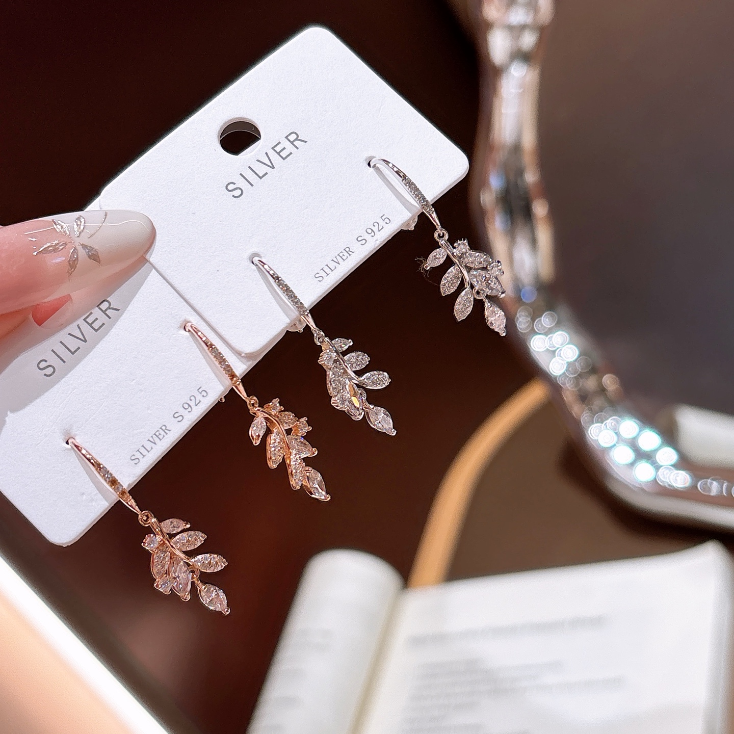 S925 Sterling Silver Drop & Thread Earrings Delicate Mother's Birthday