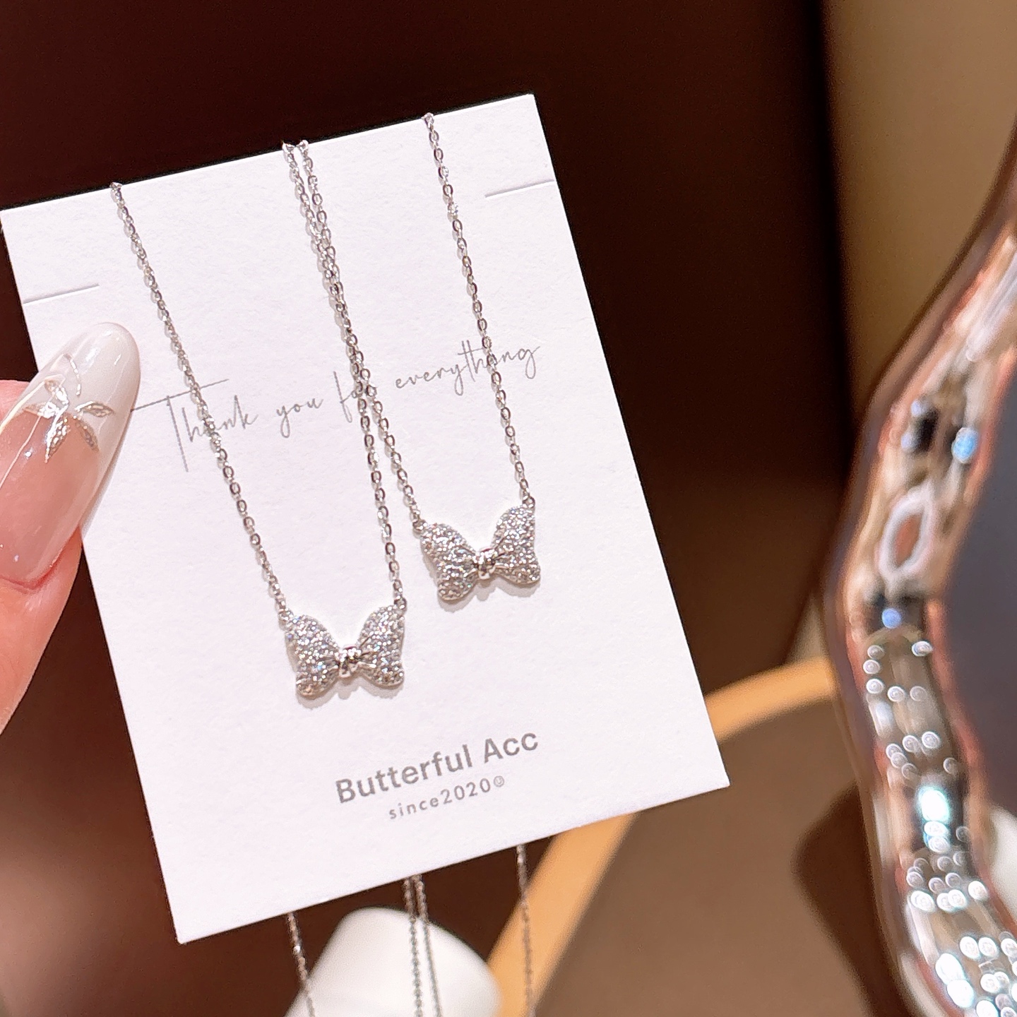 Fine Silver Necklace Ethereal Office Gold