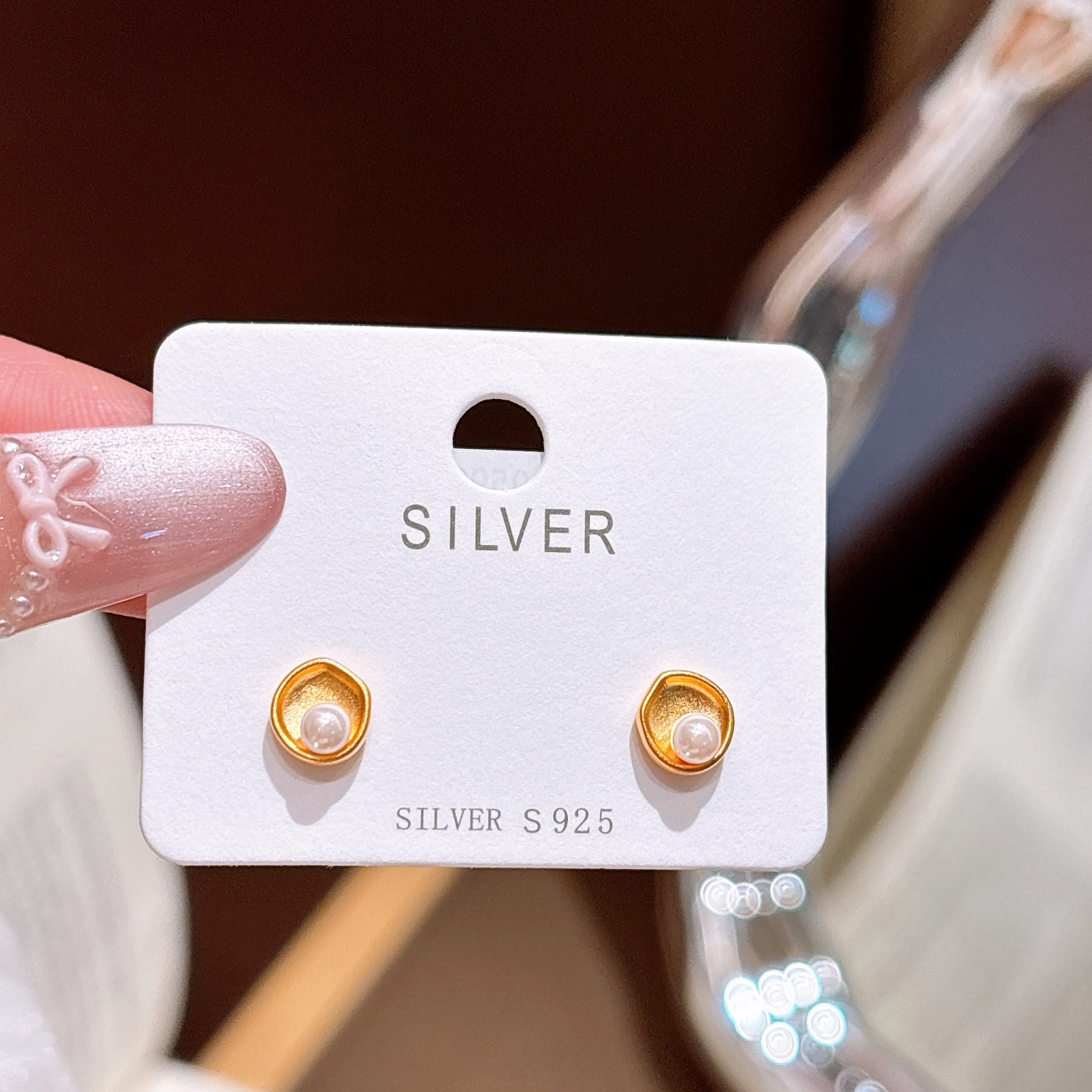 清純925シルバーイヤリングゴールド 誕生日