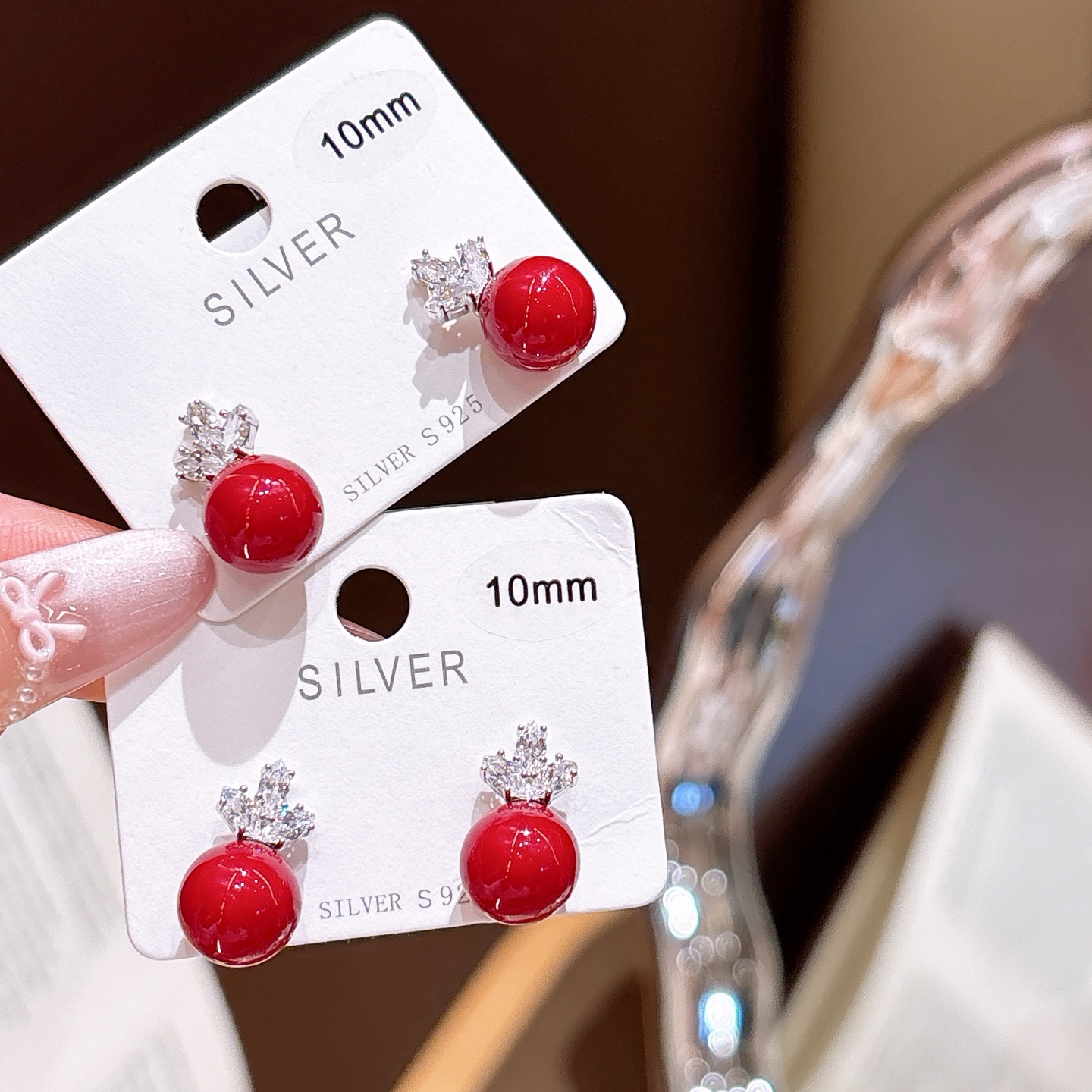 シックS925スターリングシルバーイヤリングシルバー 告白