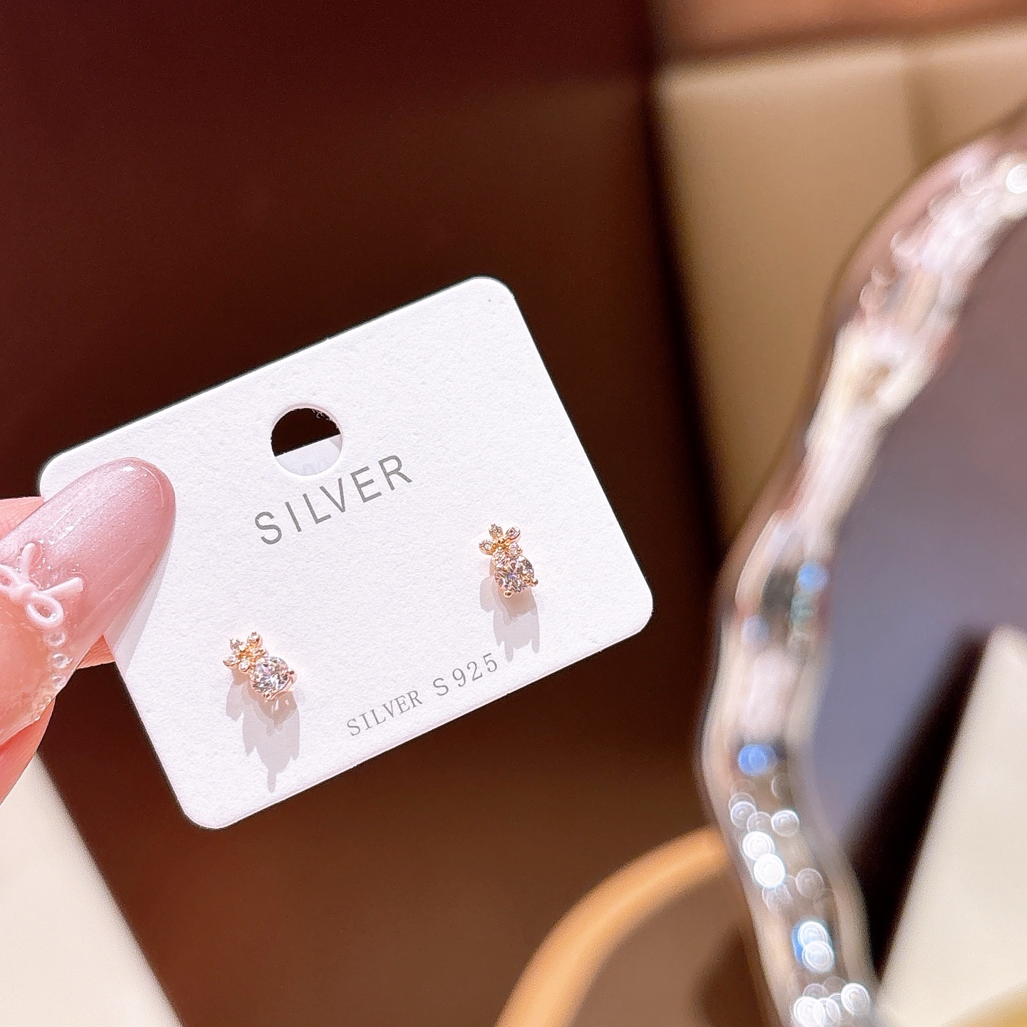 繊細ファインシルバーイヤリングゴールド 誕生日