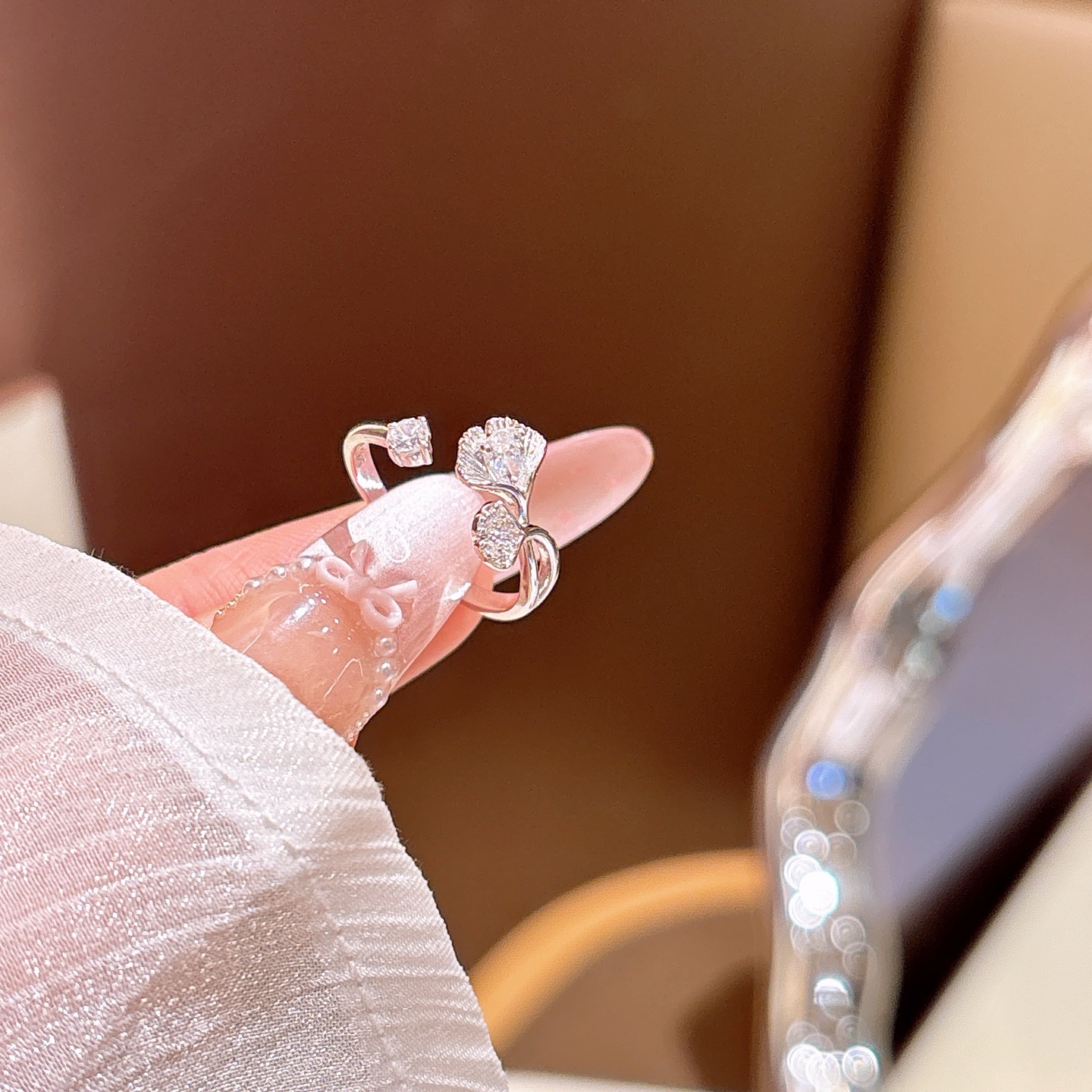 Hypoallergenic Silver Ring Korean Style Engagement Silver