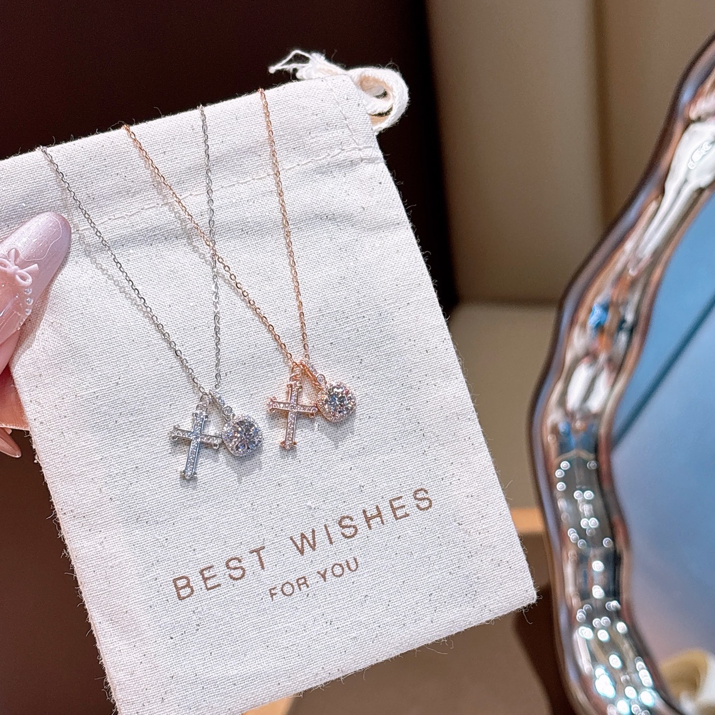 インスタ風高品質シルバーネックレスシルバー クリスマス