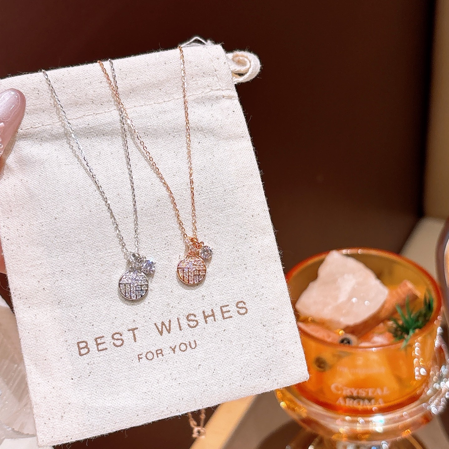 知性的低アレルギー銀ネックレスゴールド 母の誕生日