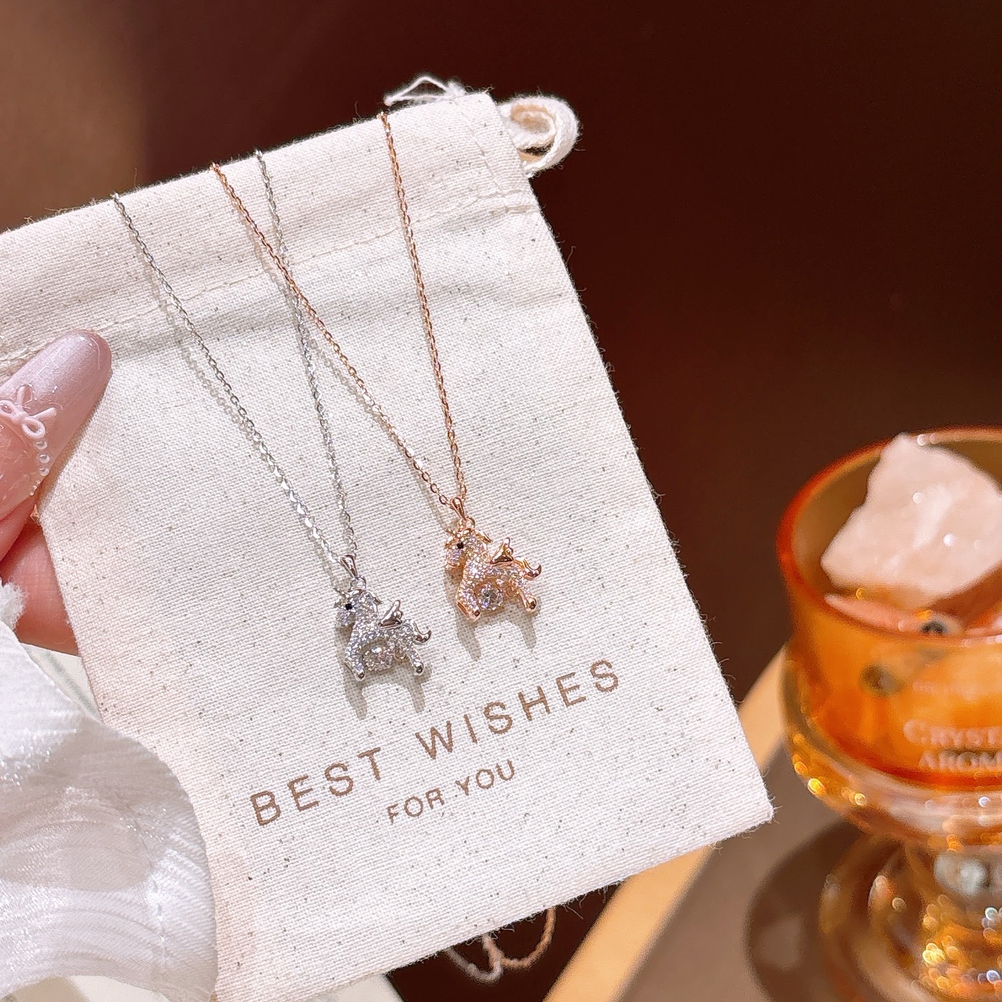 インスタ風純銀ネックレスシルバー 親友へのプレゼント