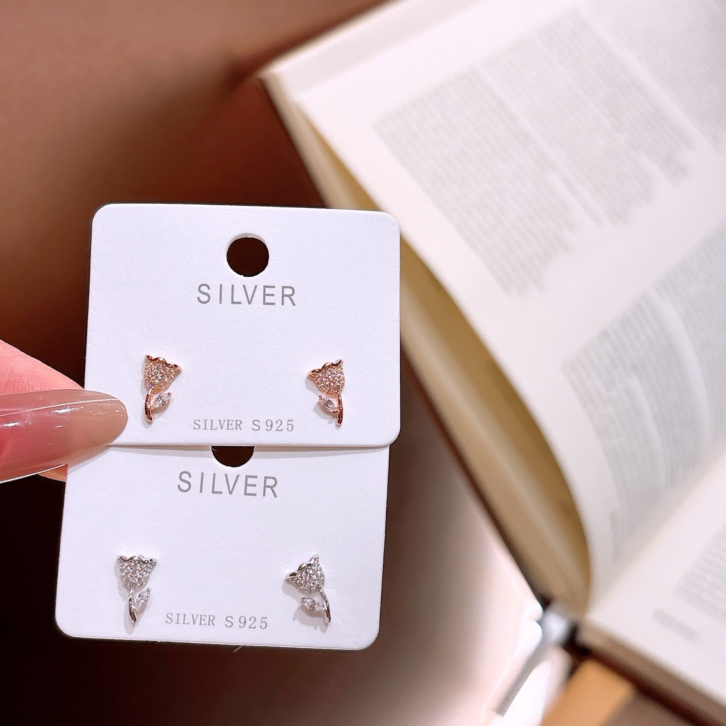 シック高品質シルバーイヤリングゴールド デート