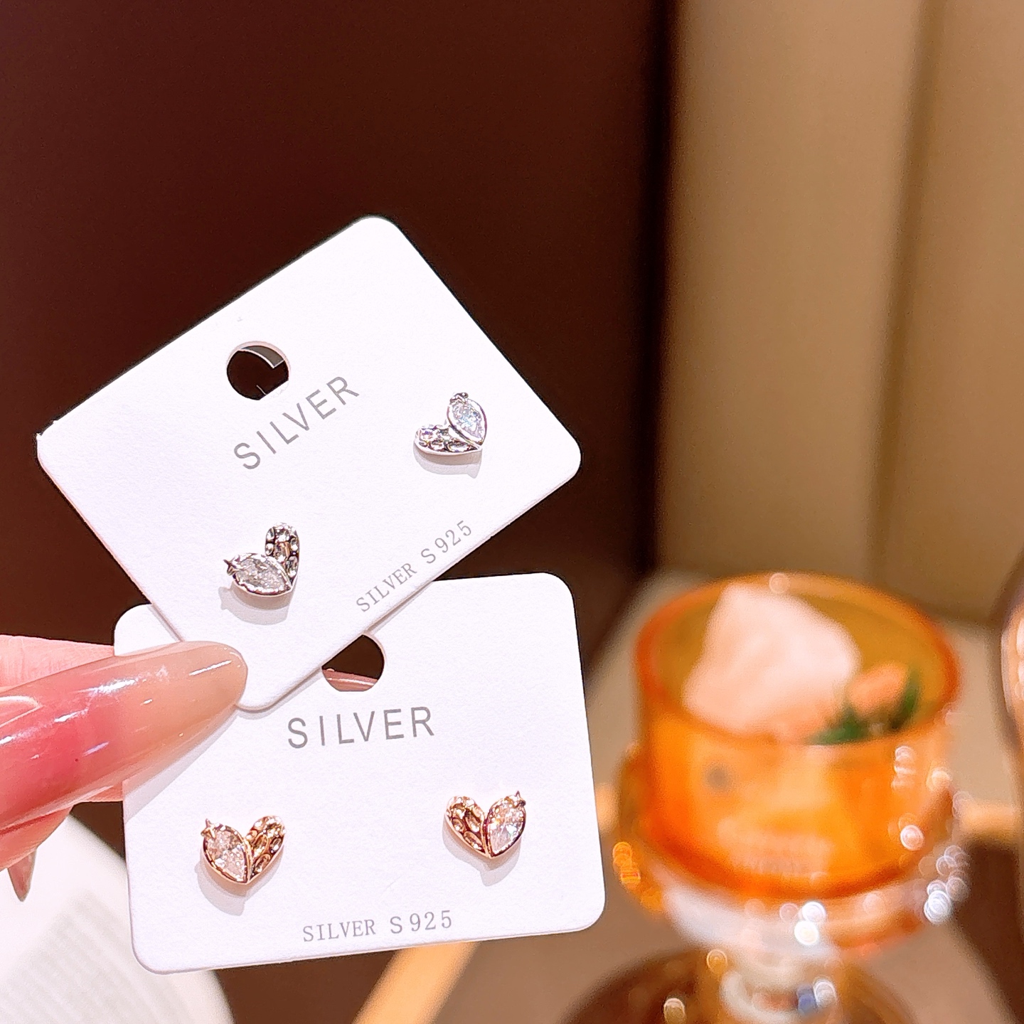 ロマンチック純銀イヤリングゴールド 年次パーティー