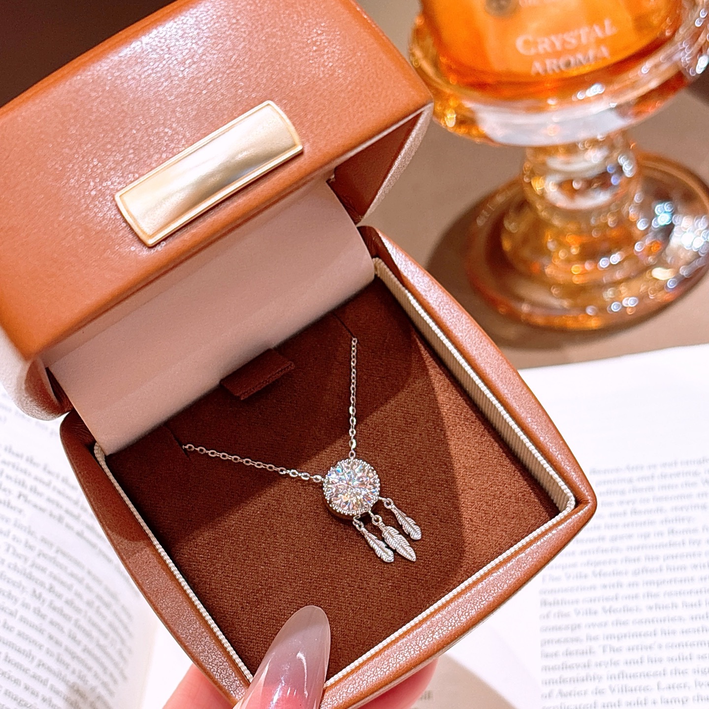 Fine Silver Moissanite Necklace Playful Valentine's Day Gold