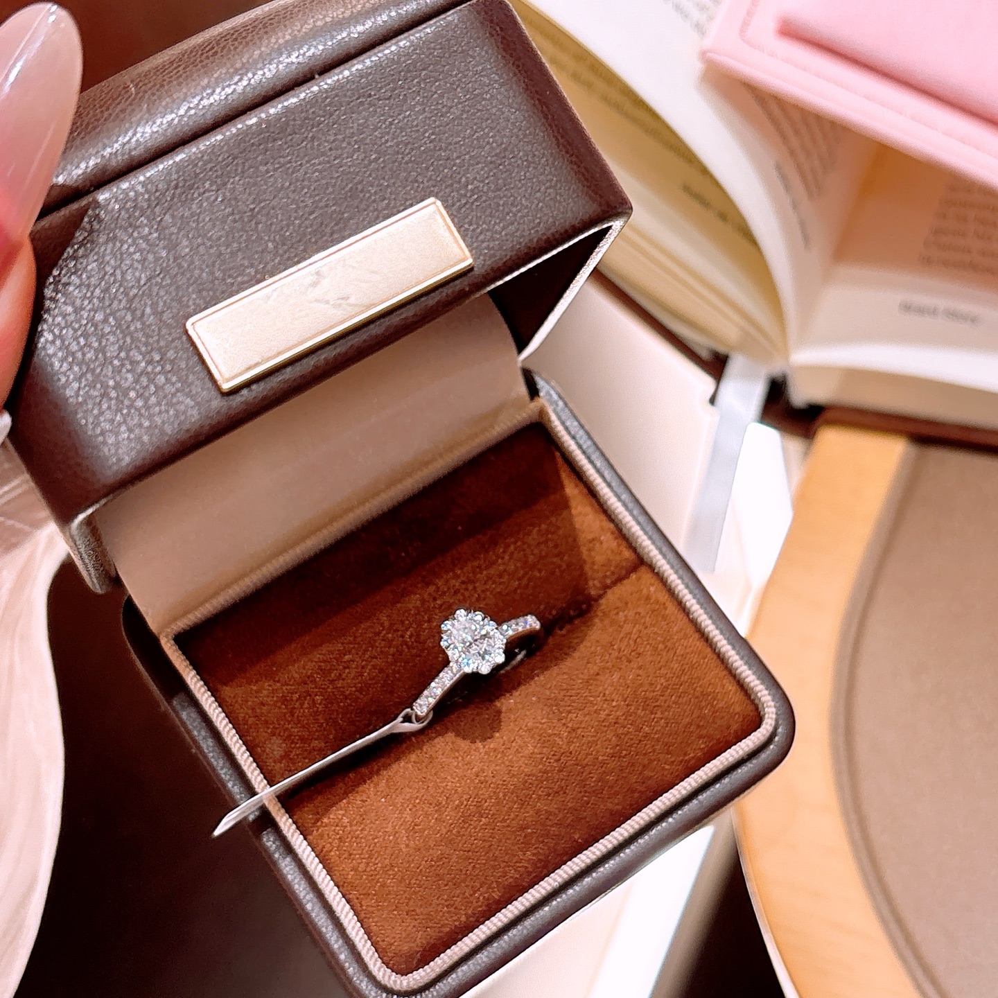 Feinsilber Moissanit Ring Einzigartig Abschluss Gold