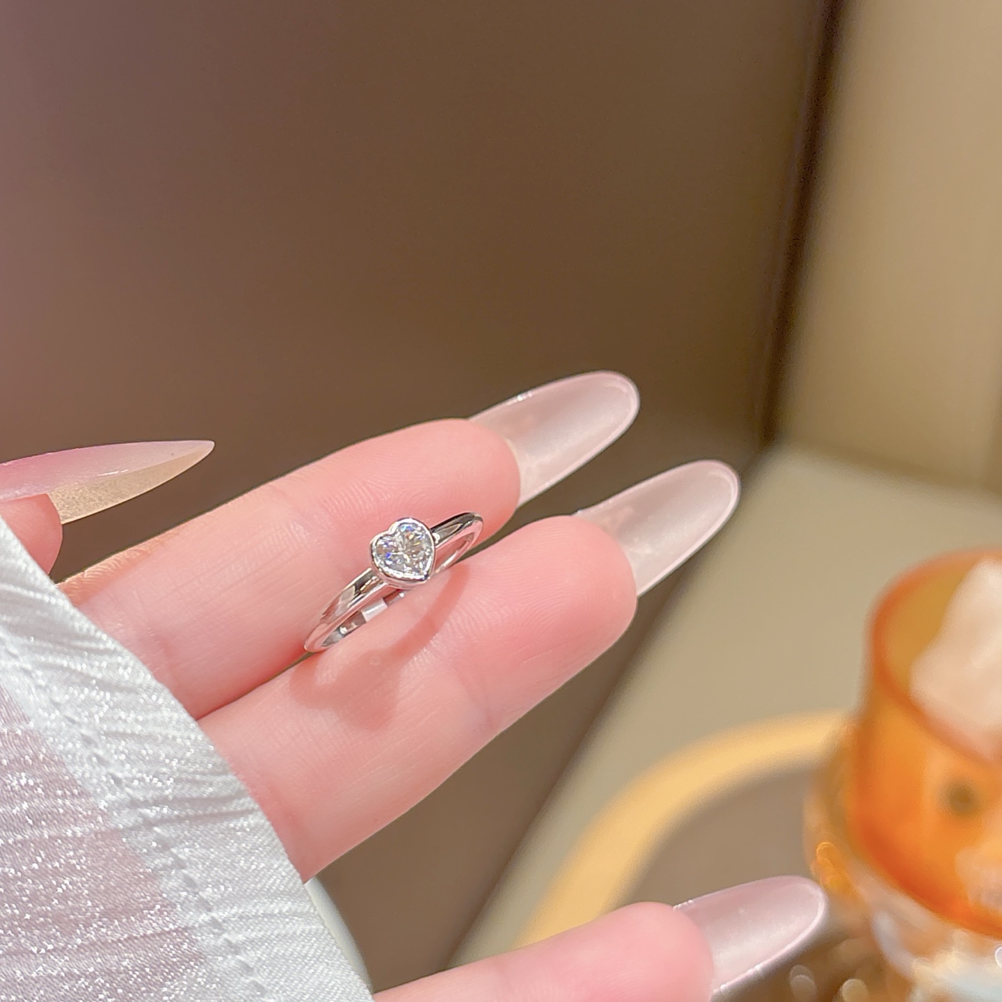 S925 Sterlingsilber Moissanit Ring Verspielt Geburtstag Silber