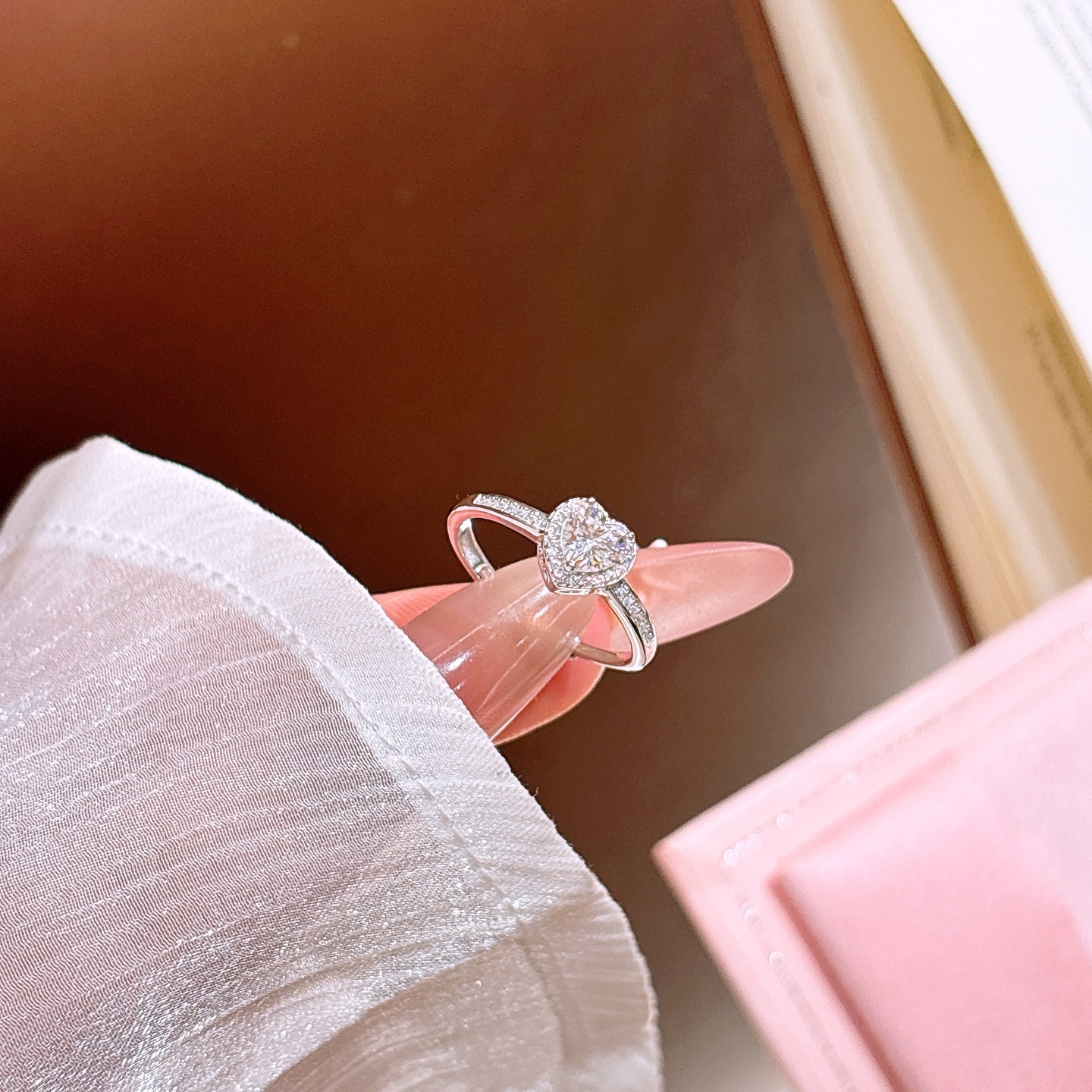 Feinsilber Moissanit Ring Sanft Hochzeit Silber