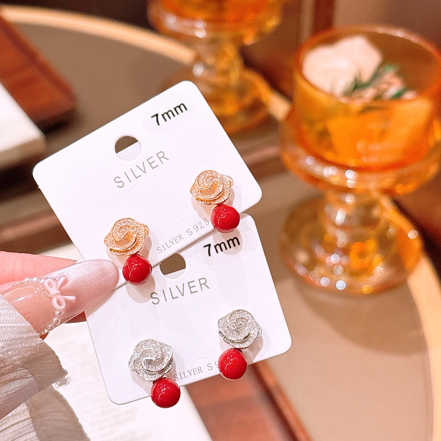 幻想的ニッケル無添加銀イヤリングシルバー 母の誕生日