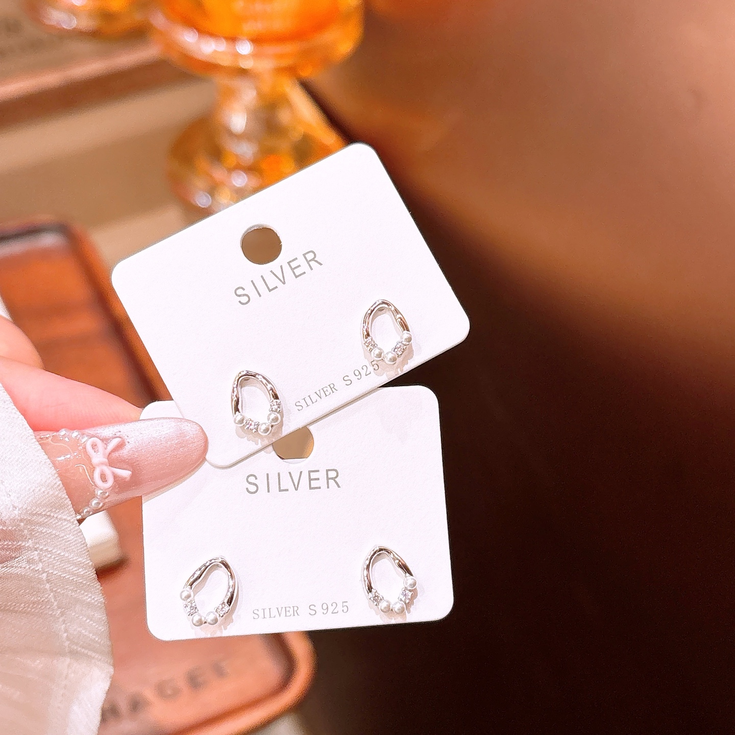 925 Silver Earrings Romantic Everyday Wear Gold