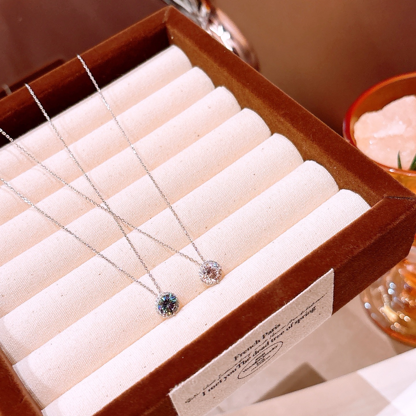 レトロアレルギー対応シルバーモアッサナイトネックレスシルバー ウェディング