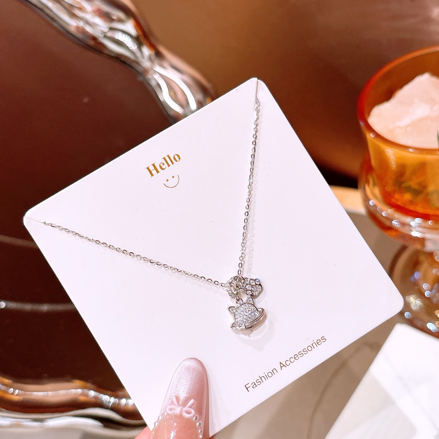 Low Allergy Silver Necklace Vintage Wedding Favor Silver