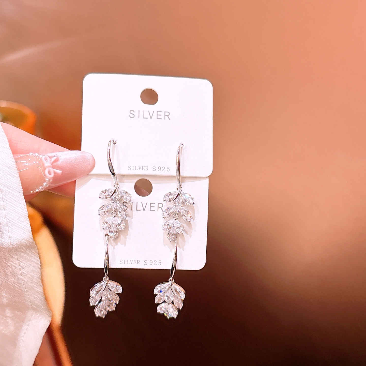 レトロアレルギー対応シルバードロップ＆スレッドイヤリングシルバー デート