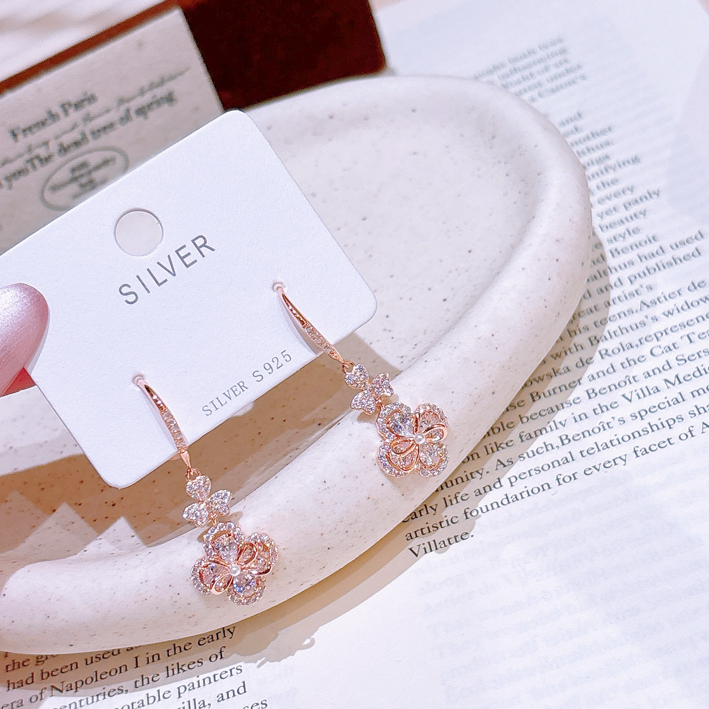 Low Allergy Silver Drop & Thread Earrings Light Luxury Mother's Day