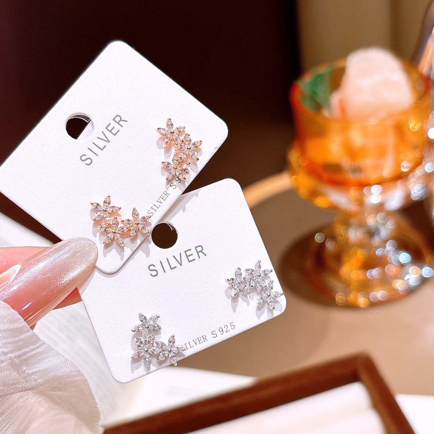 Fine Silver Earrings Elegant Graduation Gold