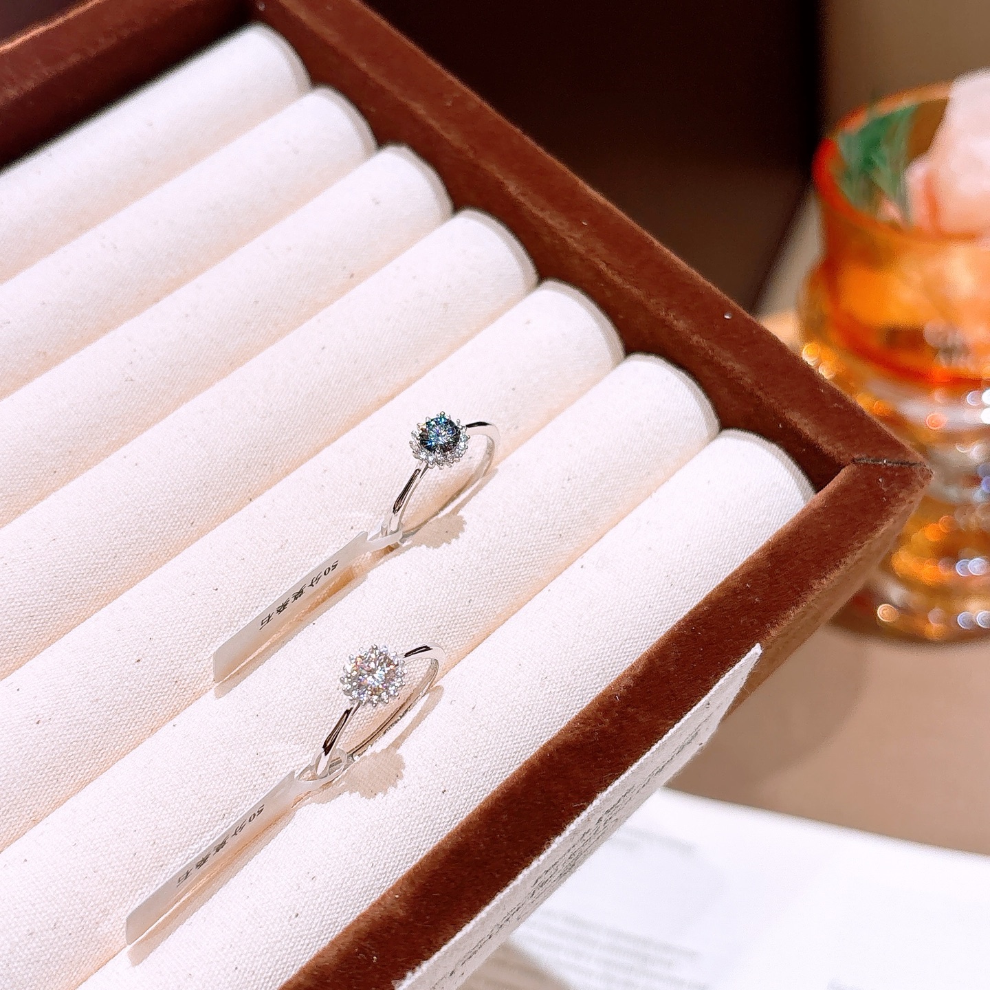 Low Allergy Silver Moissanite Ring Playful Valentine's Day Silver