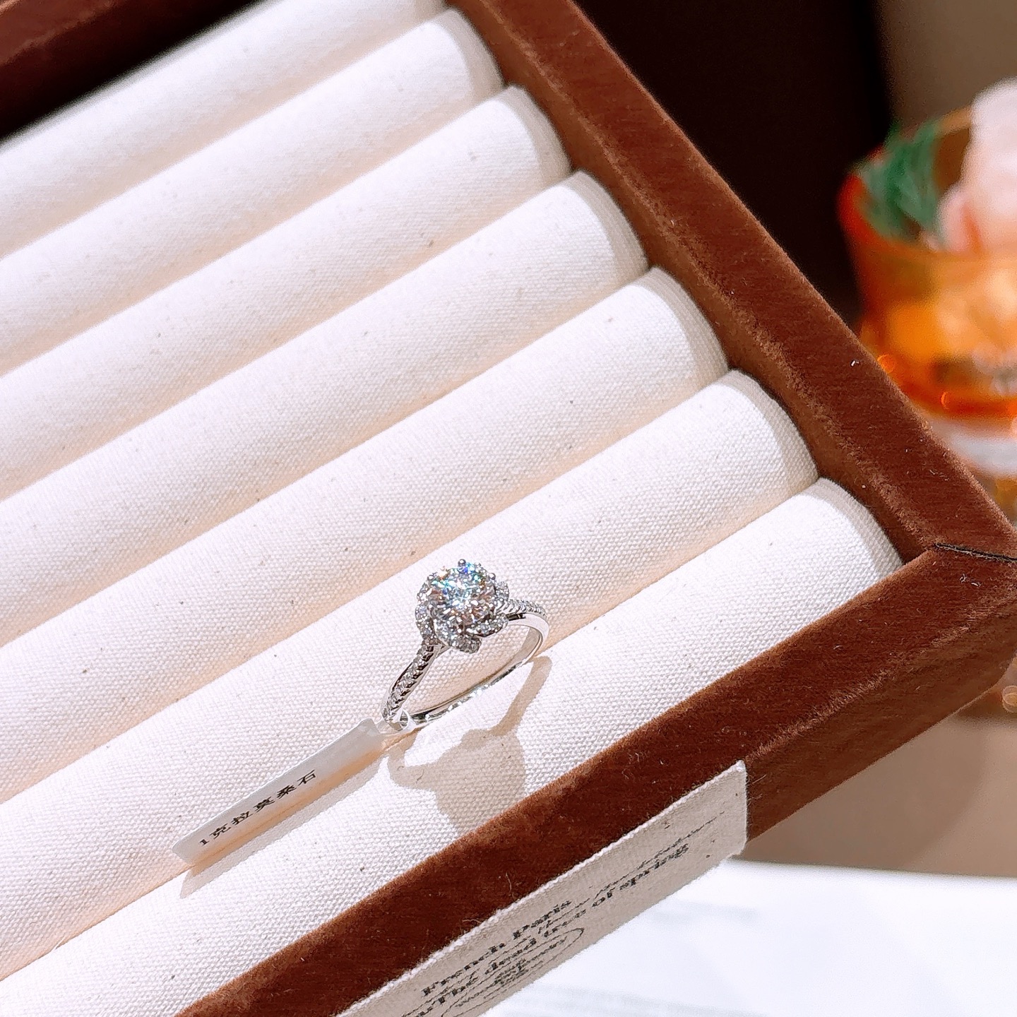 Solid Silver Moissanite Ring Soft Valentine's Day Gold