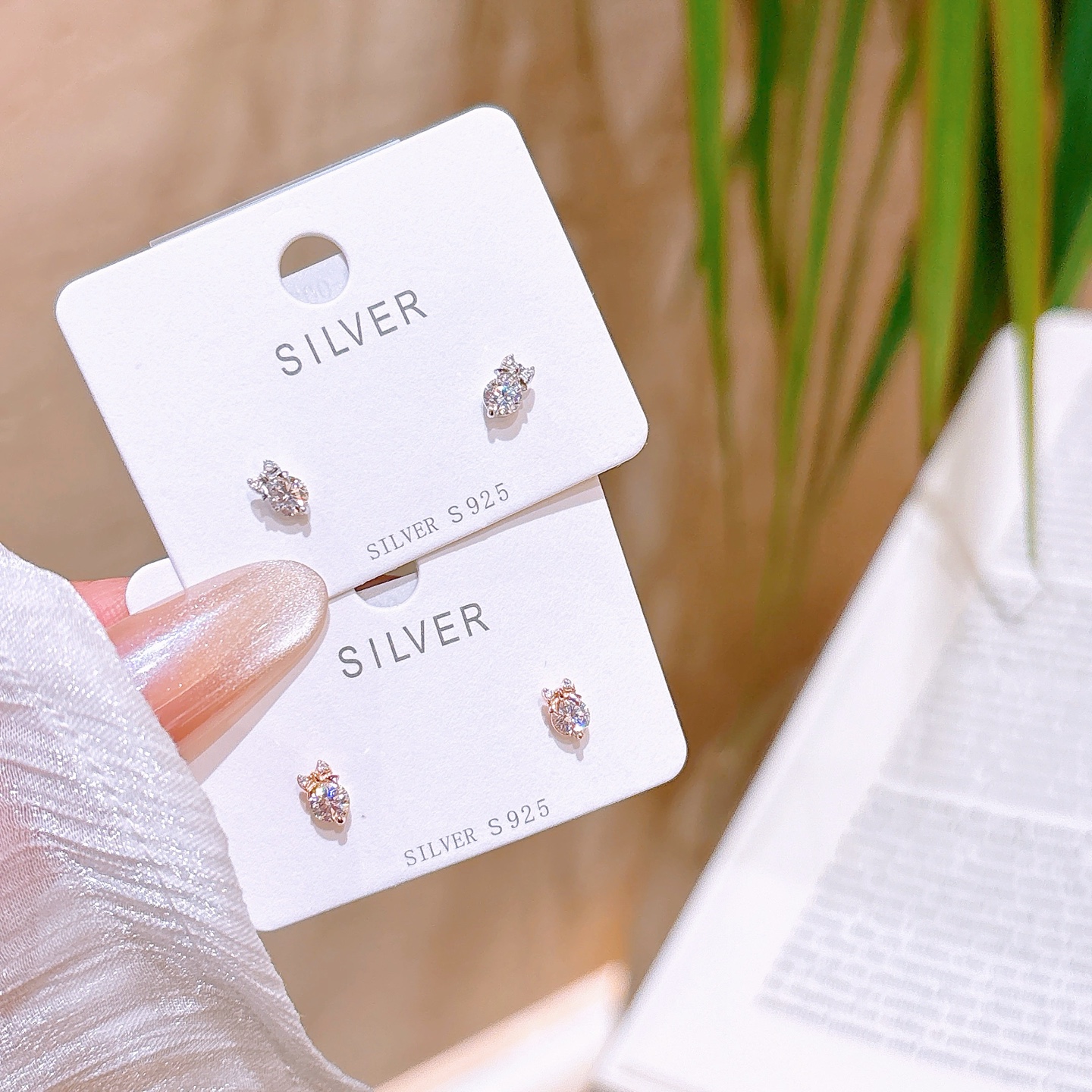 Fine Silver Earrings Gentle Travel Gold