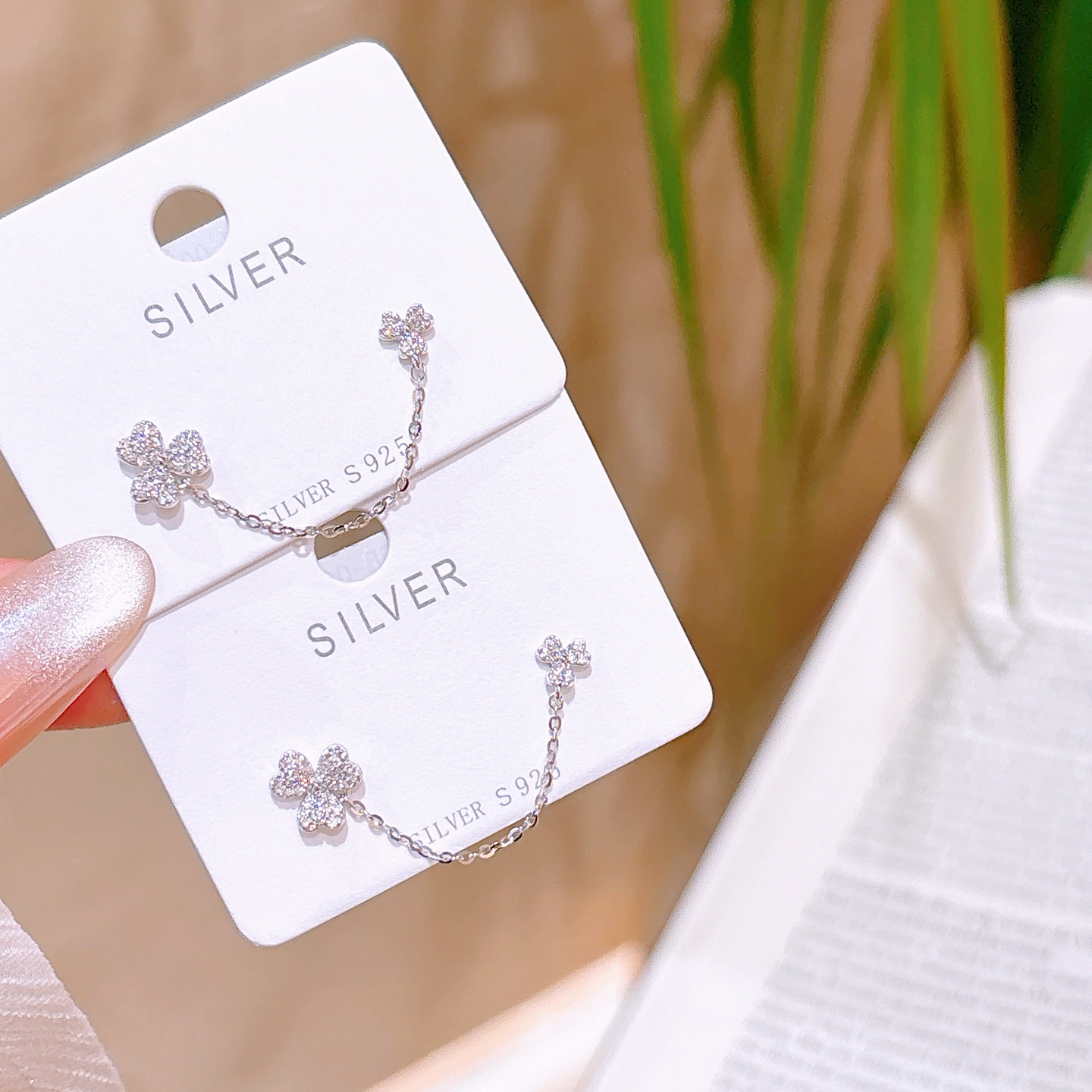 S925 Sterling Silver Earrings Cute Wedding Registration Gold