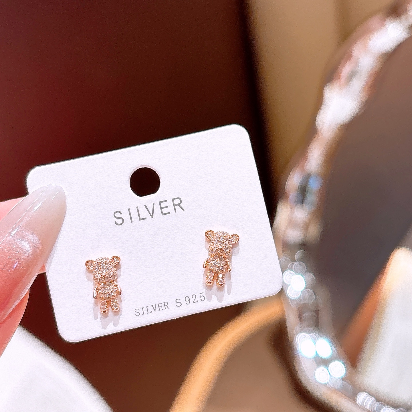 ユニーク純銀イヤリングシルバー プロポーズ