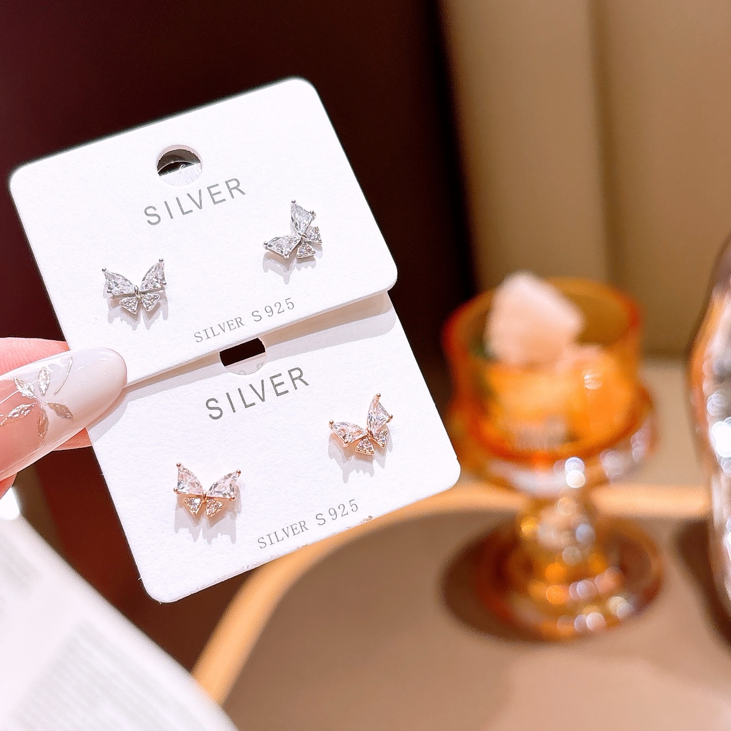 High Polish Silver Earrings Artistic Teacher's Day Gold