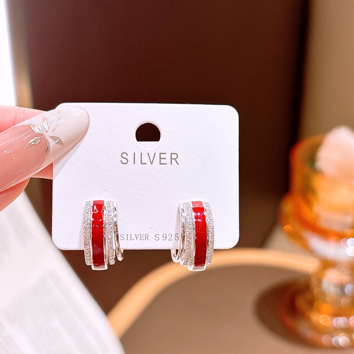 High Polish Silver Earrings Intellectual Mother's Birthday Gold