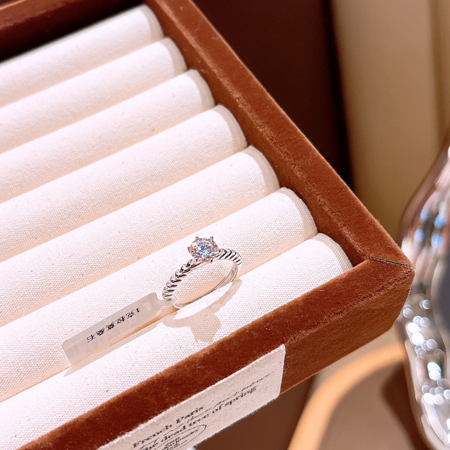 柔らかニッケル無添加銀モアッサナイトリングシルバー 自分へのご褒美