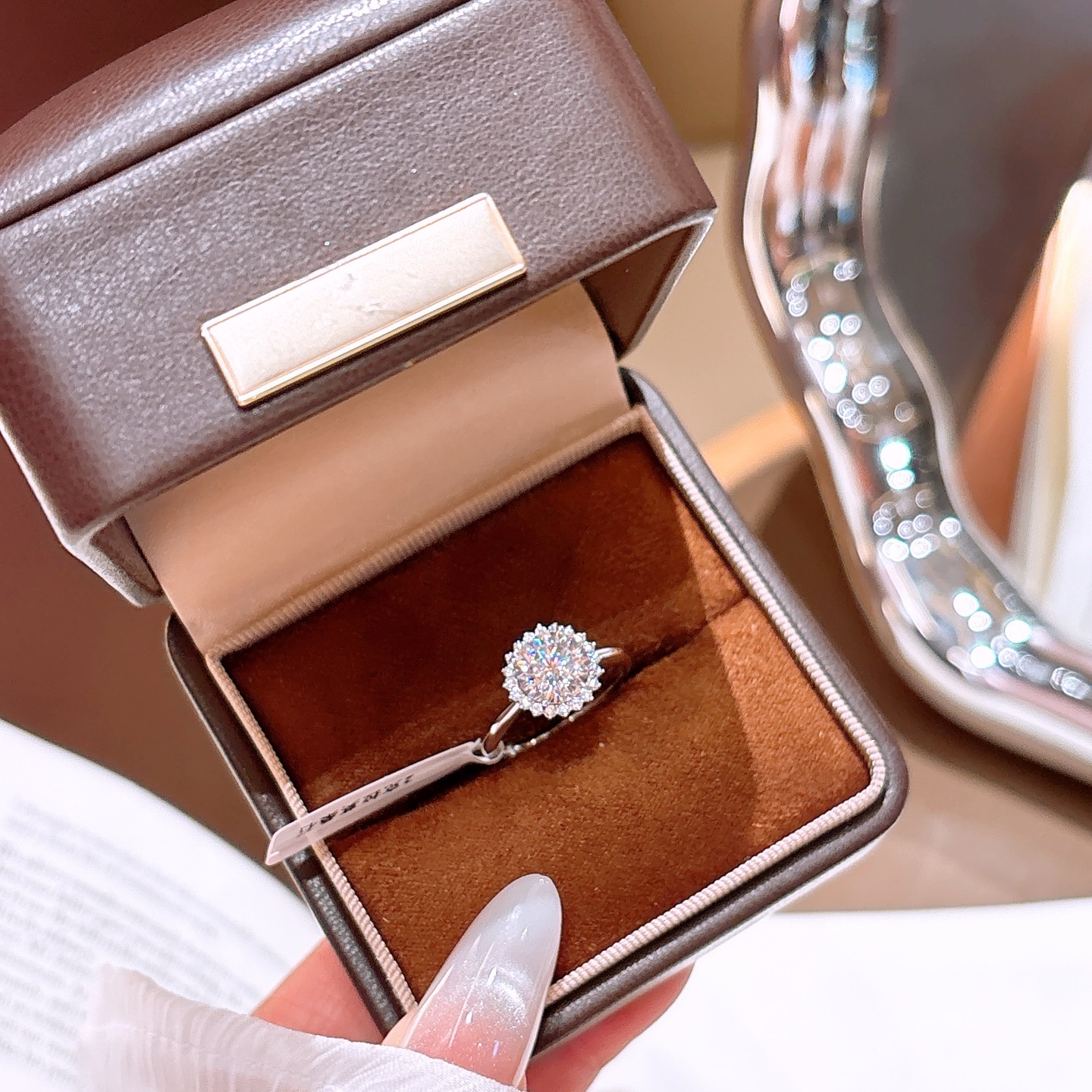 S925 Sterlingsilber Moissanit Ring Elegant Jahrestag Silber