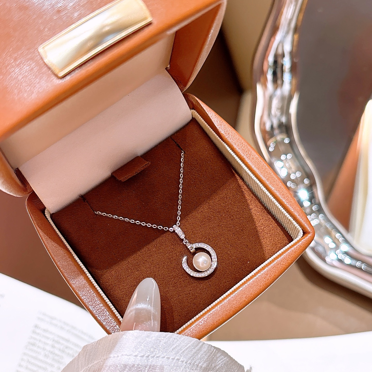 ミニマリスト高品質シルバーモアッサナイトネックレスシルバー クリスマス