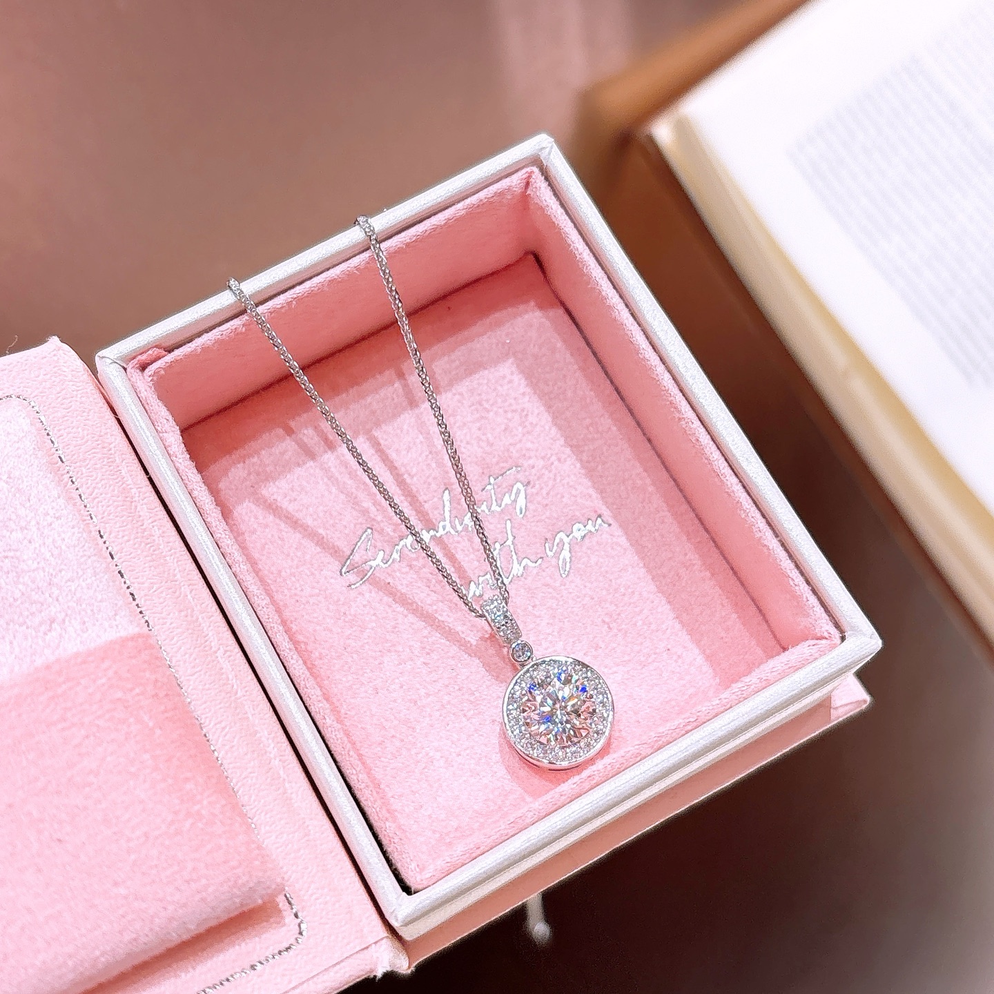 925 Silver Moissanite Necklace Sweet & Cool Spring Festival Silver