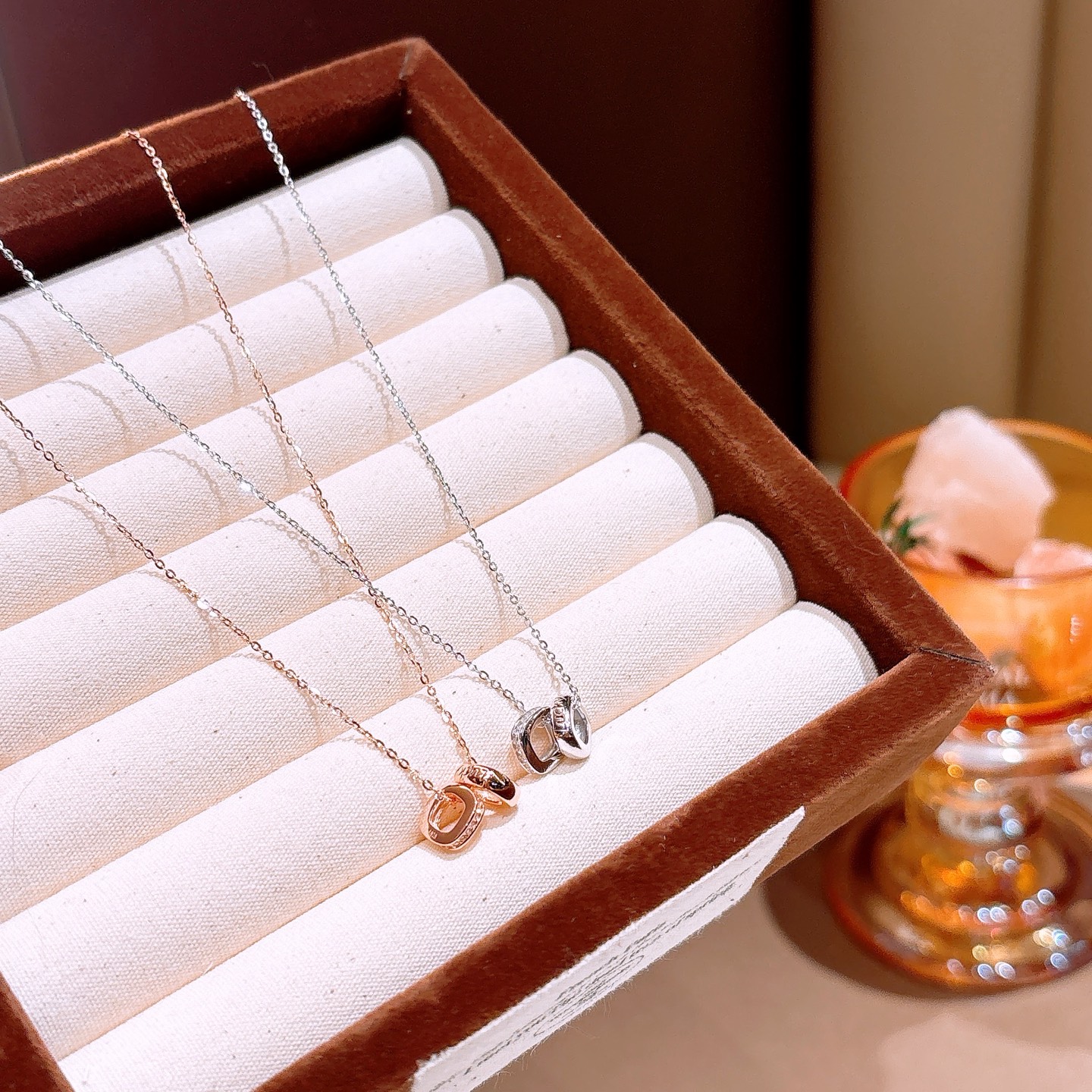 ガーリーアレルギー対応シルバーネックレスゴールド プロポーズ