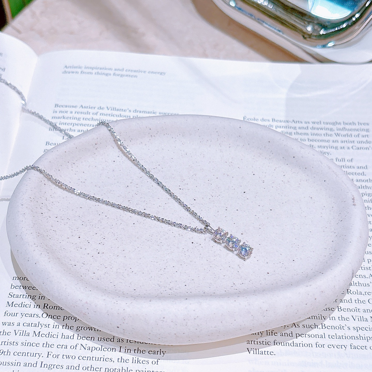 Low Allergy Silver Moissanite Necklace Ins Style Spring Festival