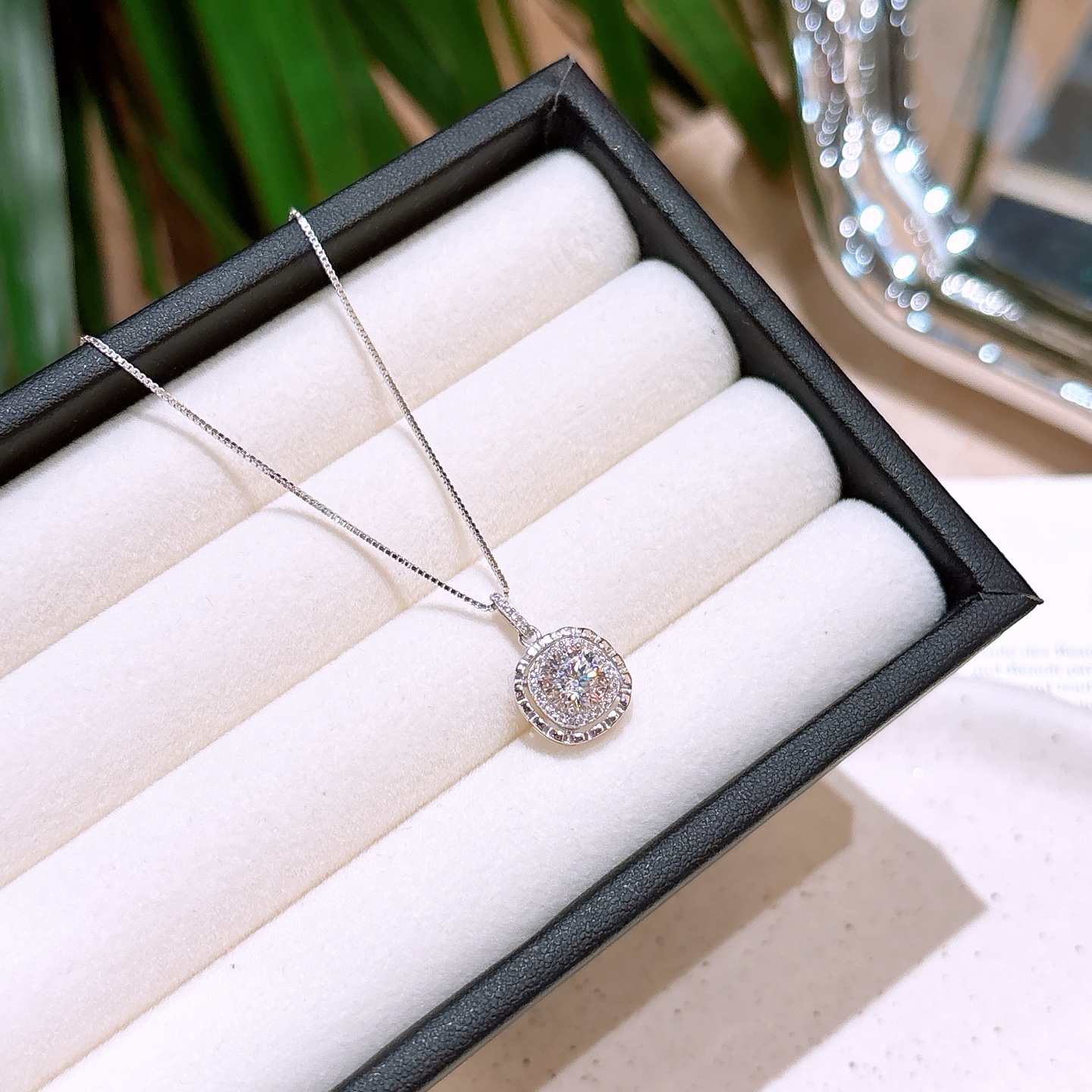 925 Silver Moissanite Necklace Pure Everyday Wear Silver