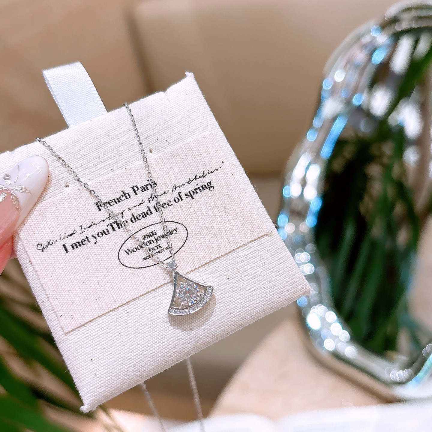 フレッシュ純銀モアッサナイトネックレスシルバー 旅行