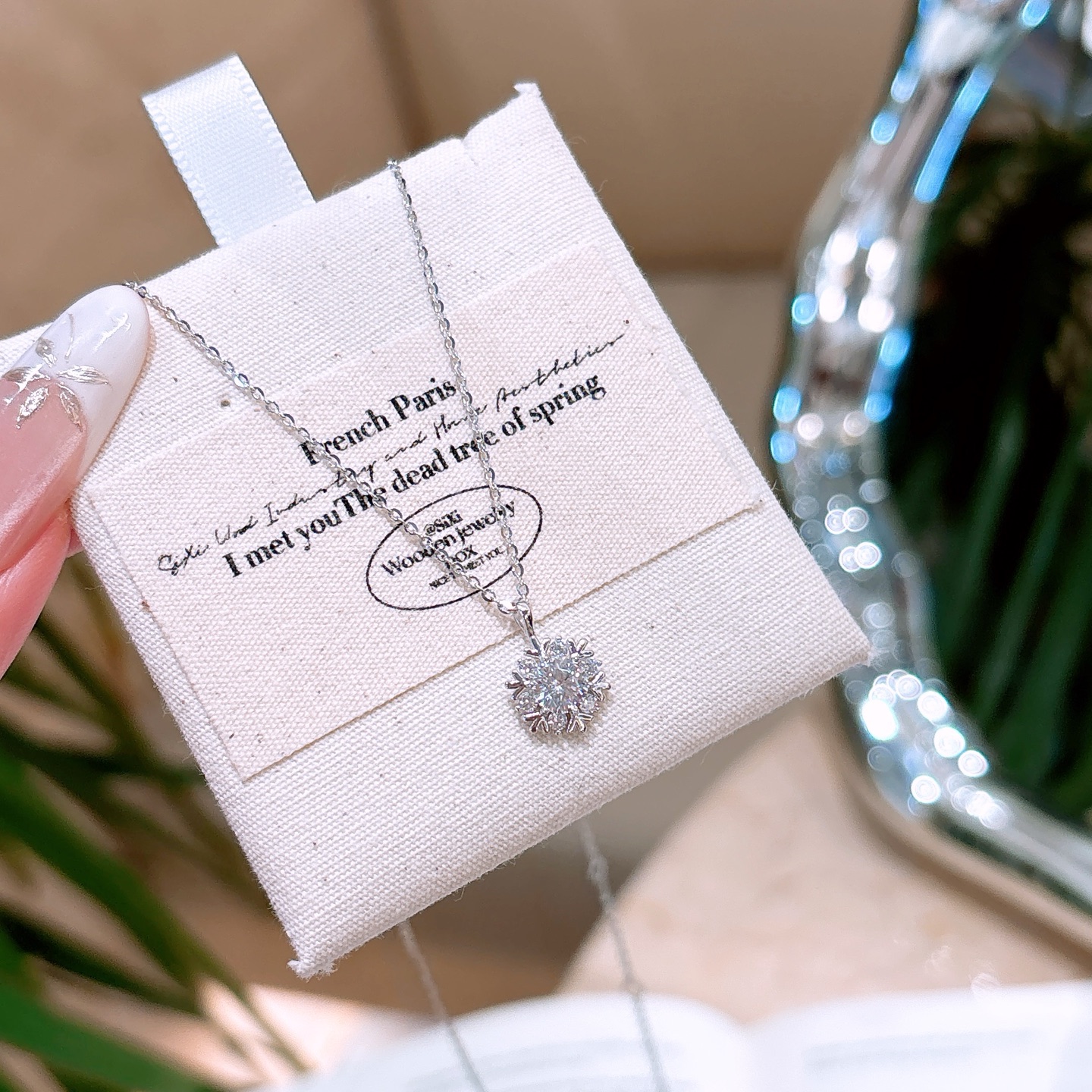 フレンチ低アレルギー銀モアッサナイトネックレスシルバー 記念日