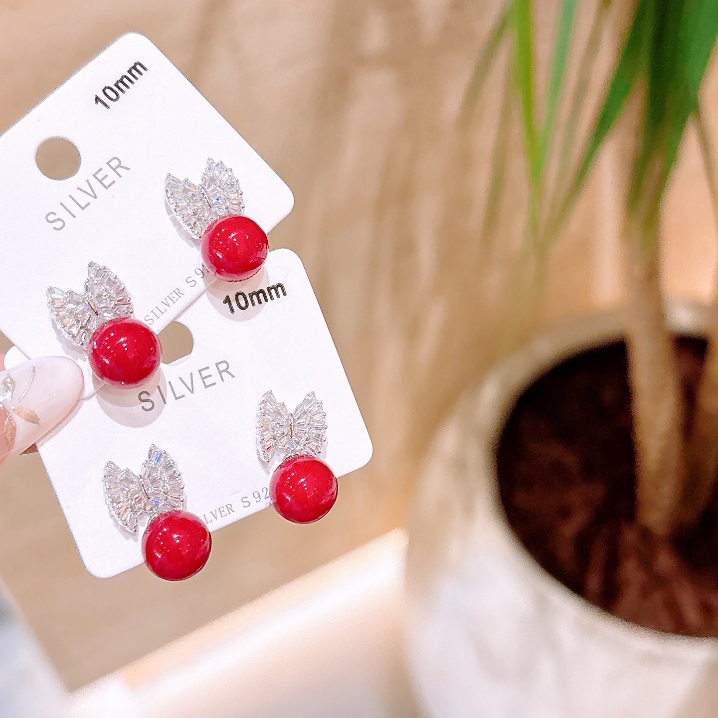 ミニマルS925スターリングシルバーイヤリングシルバー 婚姻届提出