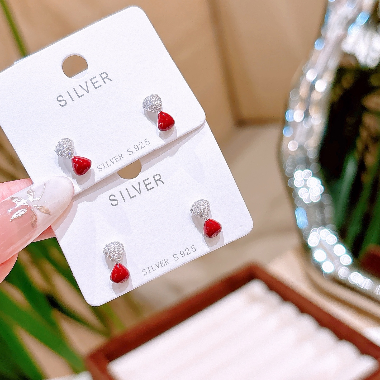 甘い低アレルギー銀イヤリングシルバー 母の誕生日