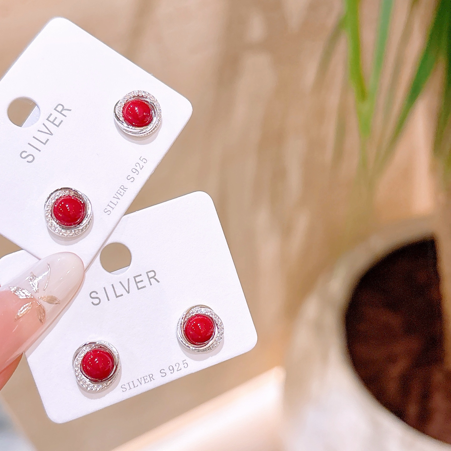 森ガール低アレルギー銀イヤリングゴールド バレンタインデー