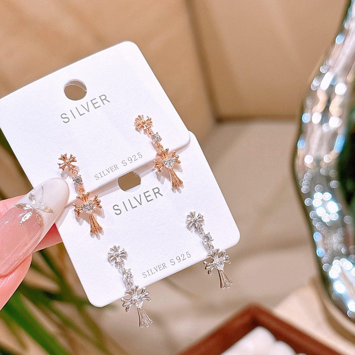 ユニーク925シルバーイヤリングシルバー デート